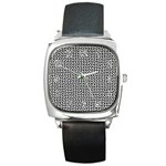 Marble Cracked Pattern Surface Square Metal Watch