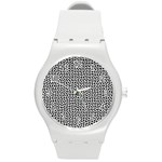 Marble Cracked Pattern Surface Round Plastic Sport Watch (M)