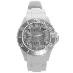 Marble Cracked Pattern Surface Round Plastic Sport Watch (L)