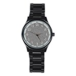 Marble Cracked Pattern Surface Stainless Steel Round Watch