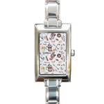 Coffee Mania Caffeine Rectangle Italian Charm Watch