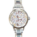 Coffee Mania Caffeine Round Italian Charm Watch