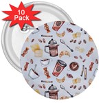 Coffee Mania Caffeine 3  Buttons (10 pack) 