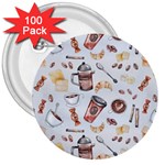 Coffee Mania Caffeine 3  Buttons (100 pack) 