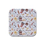 Coffee Mania Caffeine Rubber Square Coaster (4 pack)