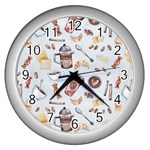 Coffee Mania Caffeine Wall Clock (Silver)