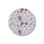 Coffee Mania Caffeine Rubber Coaster (Round)