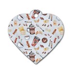 Coffee Mania Caffeine Dog Tag Heart (One Side)