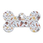 Coffee Mania Caffeine Dog Tag Bone (Two Sides)