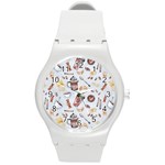 Coffee Mania Caffeine Round Plastic Sport Watch (M)