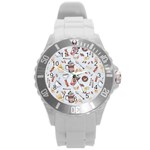 Coffee Mania Caffeine Round Plastic Sport Watch (L)