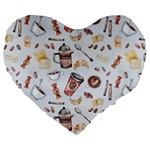 Coffee Mania Caffeine Large 19  Premium Heart Shape Cushions