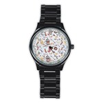 Coffee Mania Caffeine Stainless Steel Round Watch