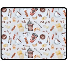 Coffee Mania Caffeine Two Sides Fleece Blanket (Medium) from ArtsNow.com 58.8 x47.4  Blanket Front