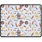 Coffee Mania Caffeine Two Sides Fleece Blanket (Medium)