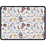 Coffee Mania Caffeine Two Sides Fleece Blanket (Large)