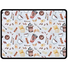 Coffee Mania Caffeine Two Sides Fleece Blanket (Large) from ArtsNow.com 80 x60  Blanket Back