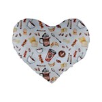 Coffee Mania Caffeine Standard 16  Premium Flano Heart Shape Cushions