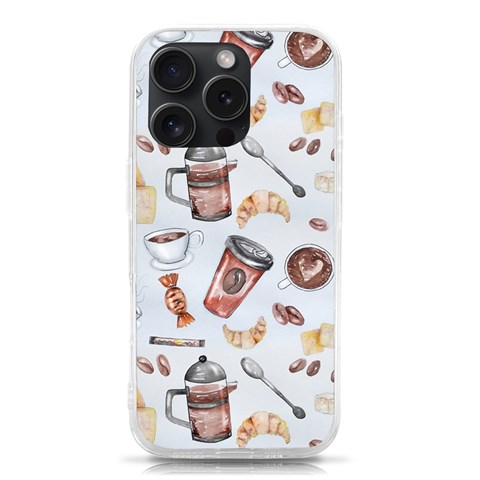 Coffee Mania Caffeine iPhone 15 Pro TPU UV Print Case from ArtsNow.com Front