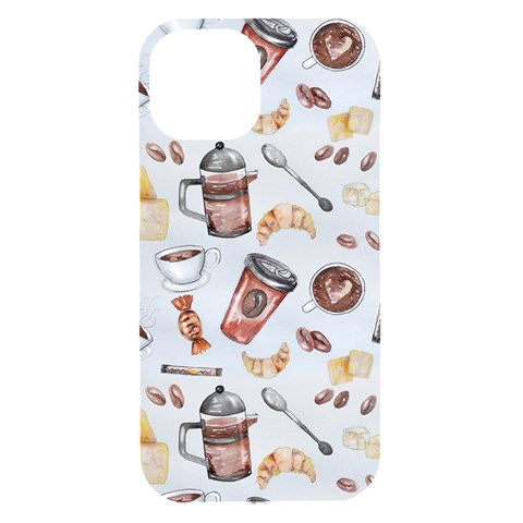 Coffee Mania Caffeine iPhone 15 Black UV Print PC Hardshell Case from ArtsNow.com Front