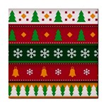 Christmas Time Pattern Christmas Ornament Tile Coaster