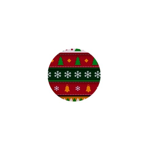 Christmas Time Pattern Christmas Ornament 1  Mini Buttons from ArtsNow.com Front