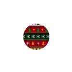 Christmas Time Pattern Christmas Ornament 1  Mini Buttons