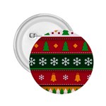 Christmas Time Pattern Christmas Ornament 2.25  Buttons