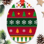 Christmas Time Pattern Christmas Ornament Ornament (Oval)