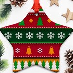 Christmas Time Pattern Christmas Ornament Ornament (Star)