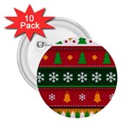 Christmas Time Pattern Christmas Ornament 2.25  Buttons (10 pack) 