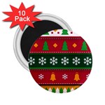 Christmas Time Pattern Christmas Ornament 2.25  Magnets (10 pack) 