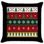 Christmas Time Pattern Christmas Ornament Throw Pillow Case (Black)