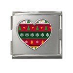 Christmas Time Pattern Christmas Ornament Mega Link Heart Italian Charm (18mm)