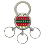 Christmas Time Pattern Christmas Ornament 3-Ring Key Chain