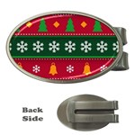 Christmas Time Pattern Christmas Ornament Money Clips (Oval) 