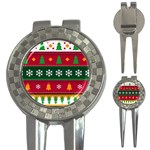 Christmas Time Pattern Christmas Ornament 3-in-1 Golf Divots