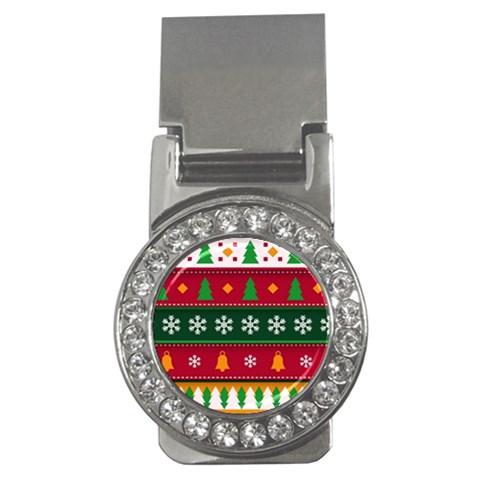 Christmas Time Pattern Christmas Ornament Money Clips (CZ)  from ArtsNow.com Front