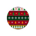 Christmas Time Pattern Christmas Ornament Rubber Coaster (Round)