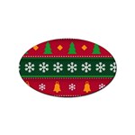 Christmas Time Pattern Christmas Ornament Sticker (Oval)