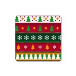 Christmas Time Pattern Christmas Ornament Square Magnet