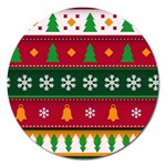 Christmas Time Pattern Christmas Ornament Magnet 5  (Round)