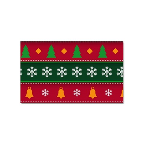 Christmas Time Pattern Christmas Ornament Sticker Rectangular (100 pack) from ArtsNow.com Front