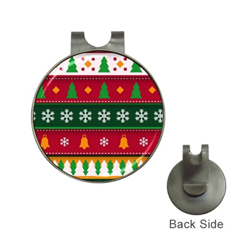 Christmas Time Pattern Christmas Ornament Hat Clips with Golf Markers from ArtsNow.com Front