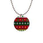 Christmas Time Pattern Christmas Ornament 1  Button Necklace