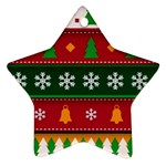 Christmas Time Pattern Christmas Ornament Star Ornament (Two Sides)