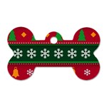 Christmas Time Pattern Christmas Ornament Dog Tag Bone (One Side)