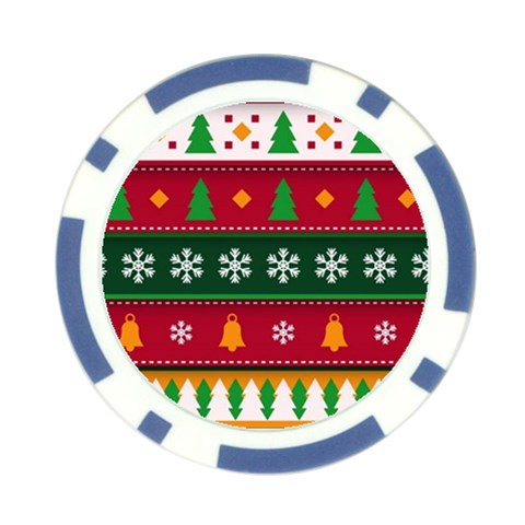 Christmas Time Pattern Christmas Ornament Poker Chip Card Guard from ArtsNow.com Front