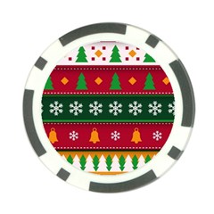 Christmas Time Pattern Christmas Ornament Poker Chip Card Guard from ArtsNow.com Front