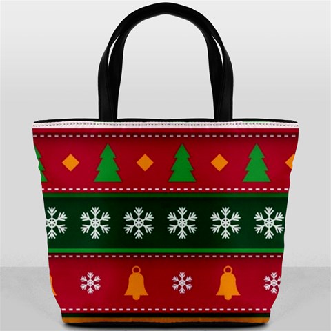 Christmas Time Pattern Christmas Ornament Bucket Bag from ArtsNow.com Front